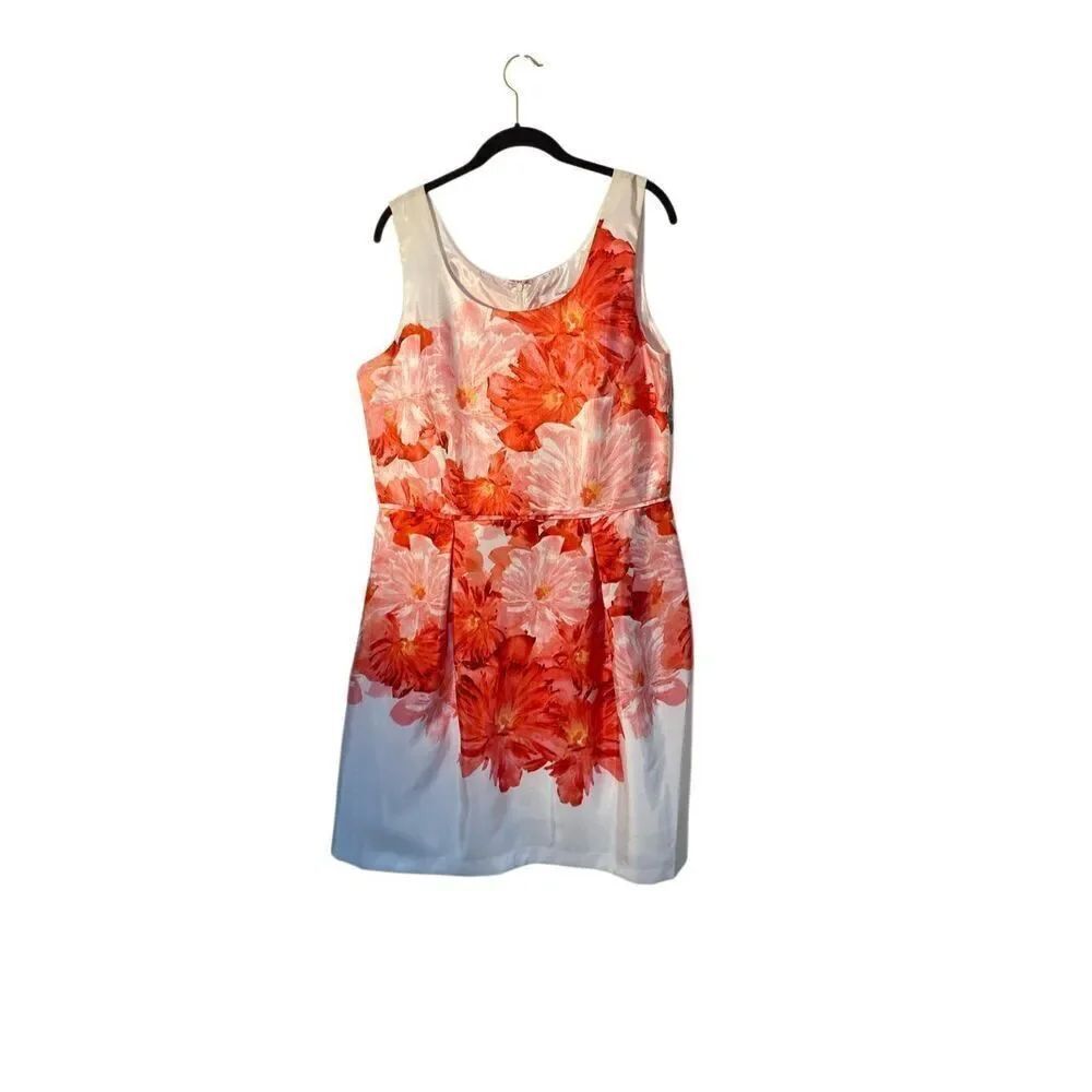 NWT studio one women’s floral, white and pink sleeveless dress size 16